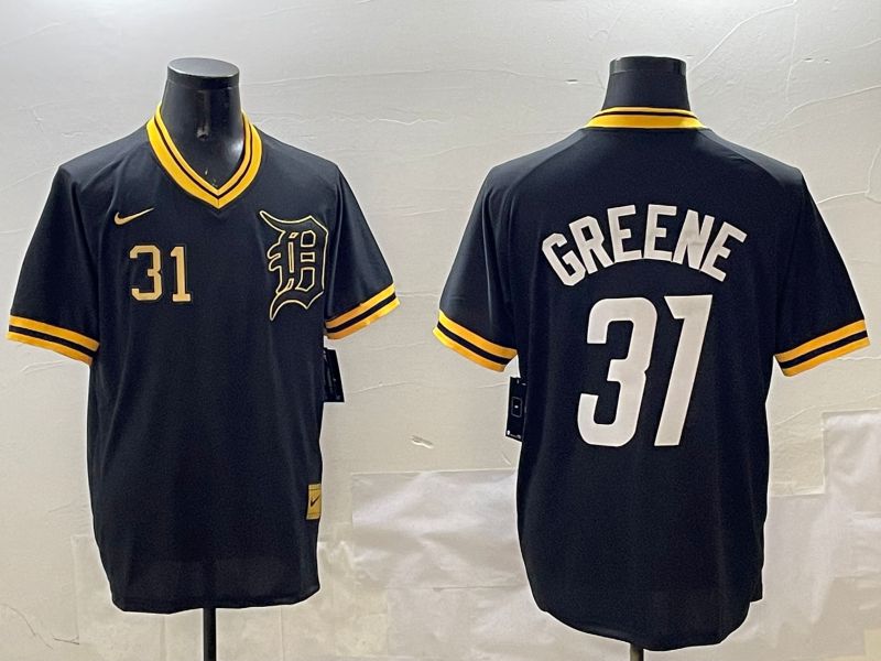 Men Detroit Tigers #31 Greene Black Gold Game 2025 Nike MLB Jersey style 4